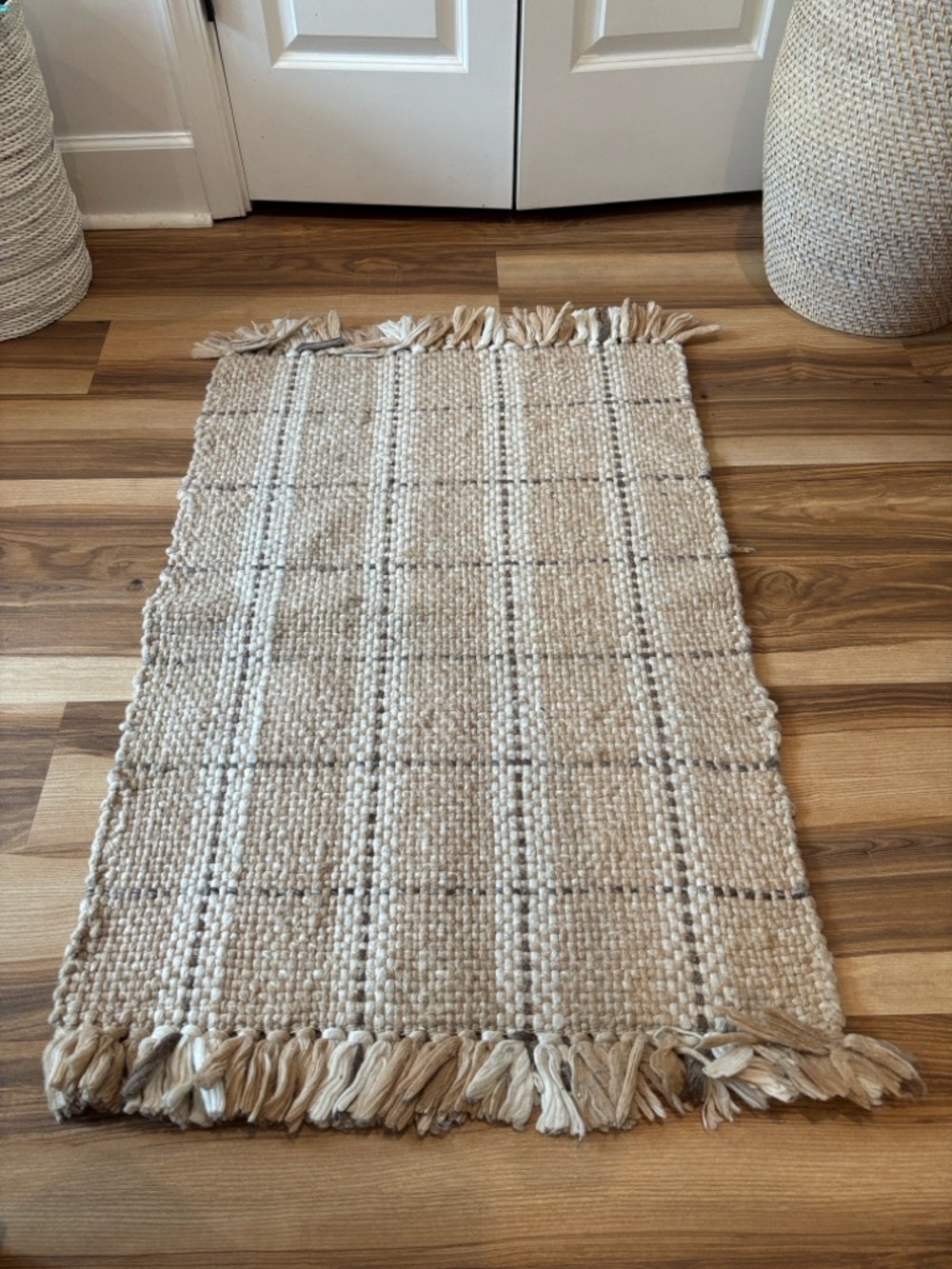 Studio McGee Woven Tassel Accent Rug in Natural & Cream